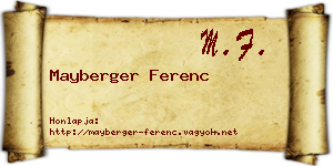 Mayberger Ferenc névjegykártya