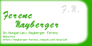 ferenc mayberger business card